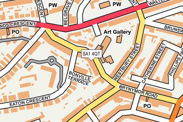 SA1 4QT map - OS OpenMap – Local (Ordnance Survey) SA1 4QT map - OS OpenMap – Local (Ordnance Survey)