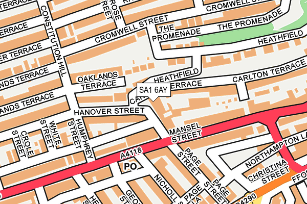 SA1 6AY map - OS OpenMap – Local (Ordnance Survey) SA1 6AY map - OS OpenMap – Local (Ordnance Survey)