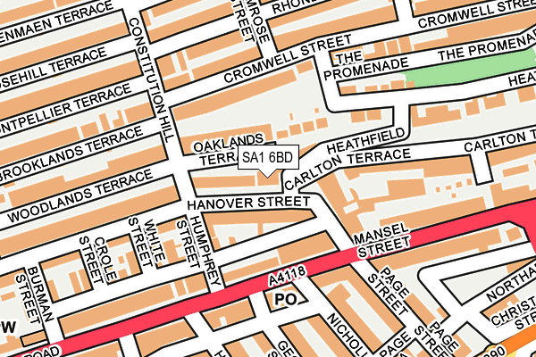 SA1 6BD map - OS OpenMap – Local (Ordnance Survey) SA1 6BD map - OS OpenMap – Local (Ordnance Survey)