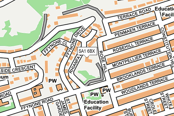 SA1 6BX map - OS OpenMap – Local (Ordnance Survey) SA1 6BX map - OS OpenMap – Local (Ordnance Survey)
