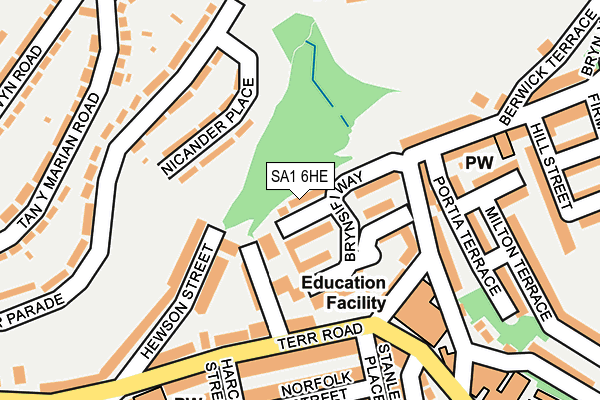 SA1 6HE map - OS OpenMap – Local (Ordnance Survey) SA1 6HE map - OS OpenMap – Local (Ordnance Survey)