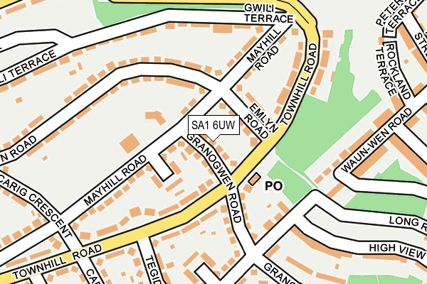 SA1 6UW map - OS OpenMap – Local (Ordnance Survey) SA1 6UW map - OS OpenMap – Local (Ordnance Survey)