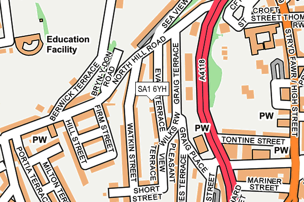 SA1 6YH map - OS OpenMap – Local (Ordnance Survey)