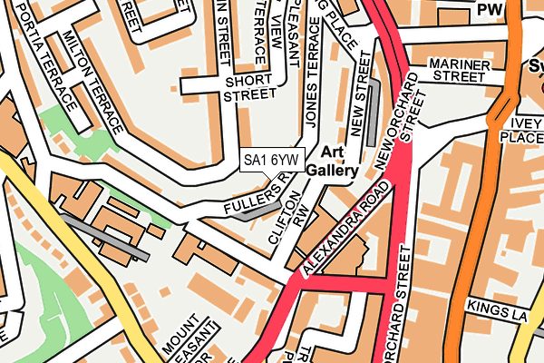 SA1 6YW map - OS OpenMap – Local (Ordnance Survey) SA1 6YW map - OS OpenMap – Local (Ordnance Survey)