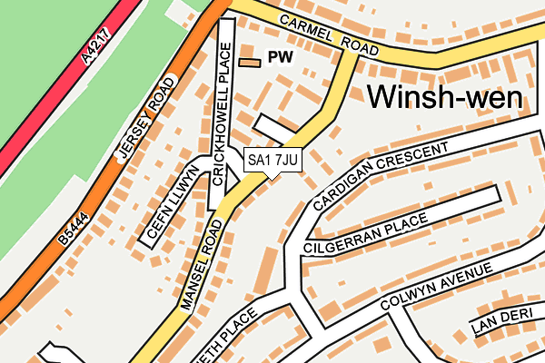 SA1 7JU map - OS OpenMap – Local (Ordnance Survey) SA1 7JU map - OS OpenMap – Local (Ordnance Survey)