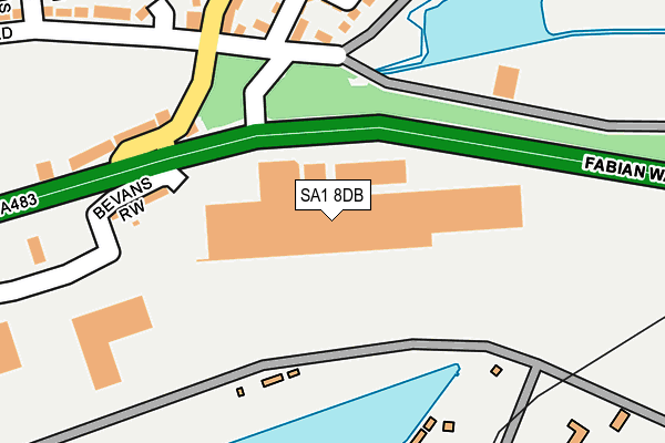 SA1 8DB map - OS OpenMap – Local (Ordnance Survey) SA1 8DB map - OS OpenMap – Local (Ordnance Survey)