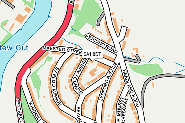SA1 8DT map - OS OpenMap – Local (Ordnance Survey) SA1 8DT map - OS OpenMap – Local (Ordnance Survey)