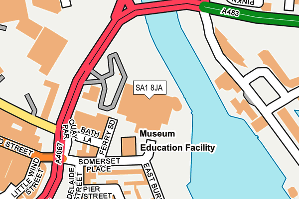 SA1 8JA map - OS OpenMap – Local (Ordnance Survey)