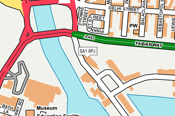 SA1 8PJ map - OS OpenMap – Local (Ordnance Survey) SA1 8PJ map - OS OpenMap – Local (Ordnance Survey)