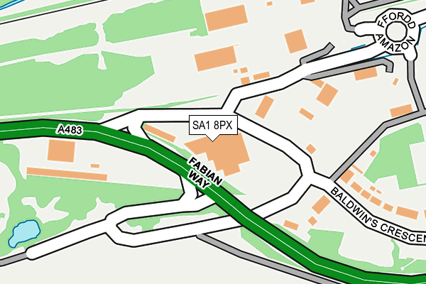SA1 8PX map - OS OpenMap – Local (Ordnance Survey) SA1 8PX map - OS OpenMap – Local (Ordnance Survey)
