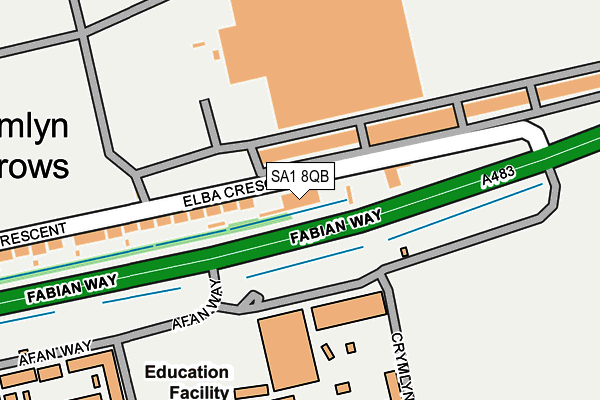 SA1 8QB map - OS OpenMap – Local (Ordnance Survey) SA1 8QB map - OS OpenMap – Local (Ordnance Survey)