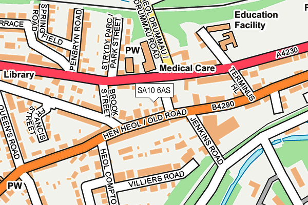 SA10 6AS map - OS OpenMap – Local (Ordnance Survey) SA10 6AS map - OS OpenMap – Local (Ordnance Survey)