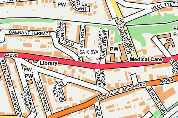 SA10 6YA map - OS OpenMap – Local (Ordnance Survey) SA10 6YA map - OS OpenMap – Local (Ordnance Survey)