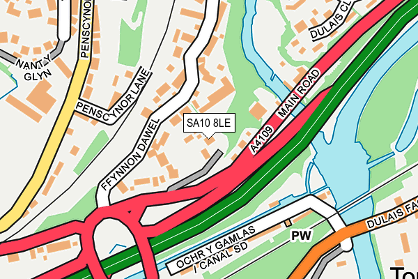 SA10 8LE map - OS OpenMap – Local (Ordnance Survey) SA10 8LE map - OS OpenMap – Local (Ordnance Survey)