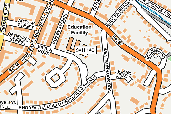 SA11 1AQ map - OS OpenMap – Local (Ordnance Survey) SA11 1AQ map - OS OpenMap – Local (Ordnance Survey)