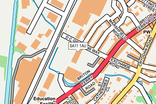 SA11 1AU map - OS OpenMap – Local (Ordnance Survey) SA11 1AU map - OS OpenMap – Local (Ordnance Survey)