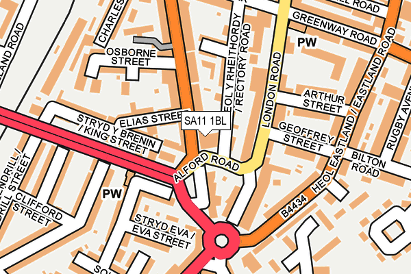 SA11 1BL map - OS OpenMap – Local (Ordnance Survey) SA11 1BL map - OS OpenMap – Local (Ordnance Survey)