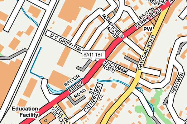 SA11 1BT map - OS OpenMap – Local (Ordnance Survey) SA11 1BT map - OS OpenMap – Local (Ordnance Survey)