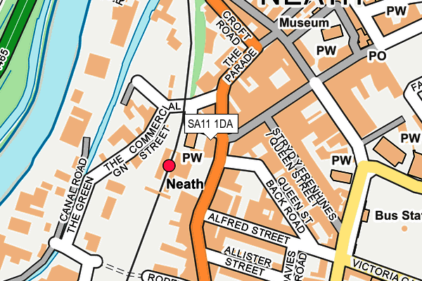 SA11 1DA map - OS OpenMap – Local (Ordnance Survey) SA11 1DA map - OS OpenMap – Local (Ordnance Survey)