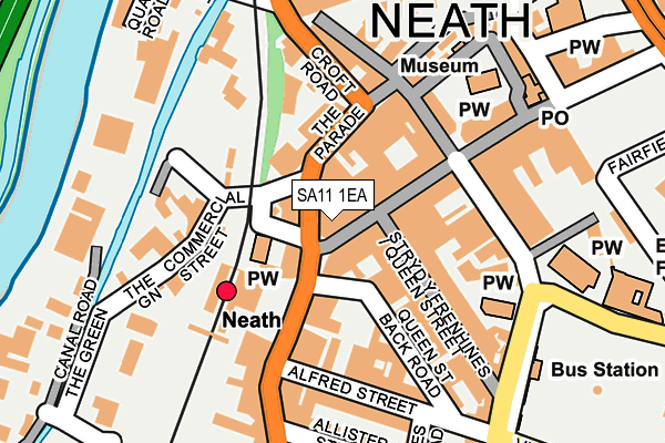 SA11 1EA map - OS OpenMap – Local (Ordnance Survey) SA11 1EA map - OS OpenMap – Local (Ordnance Survey)