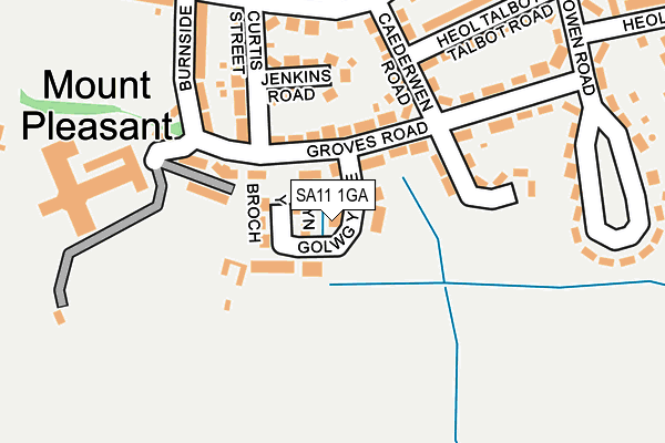 SA11 1GA map - OS OpenMap – Local (Ordnance Survey) SA11 1GA map - OS OpenMap – Local (Ordnance Survey)