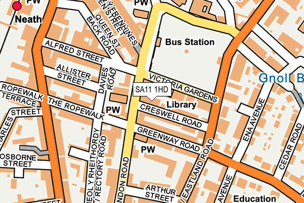 SA11 1HD map - OS OpenMap – Local (Ordnance Survey) SA11 1HD map - OS OpenMap – Local (Ordnance Survey)