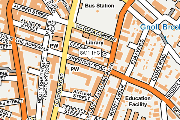 SA11 1HG map - OS OpenMap – Local (Ordnance Survey) SA11 1HG map - OS OpenMap – Local (Ordnance Survey)
