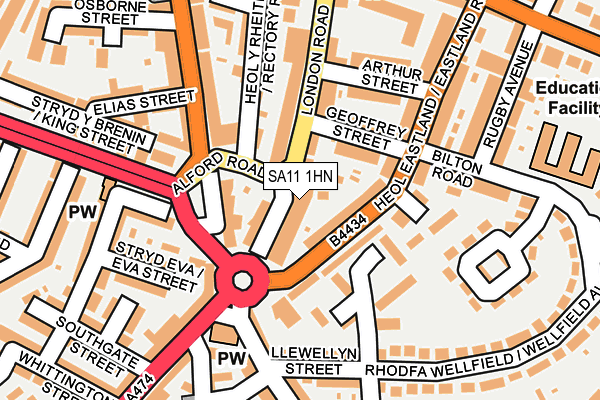 SA11 1HN map - OS OpenMap – Local (Ordnance Survey) SA11 1HN map - OS OpenMap – Local (Ordnance Survey)