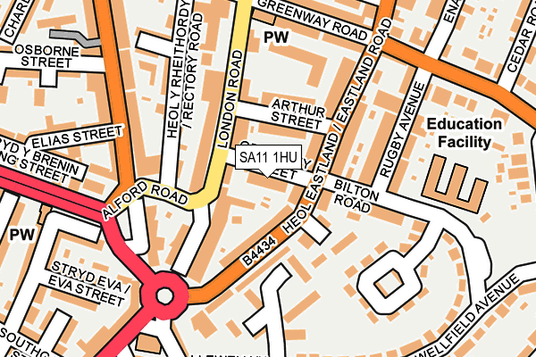 SA11 1HU map - OS OpenMap – Local (Ordnance Survey) SA11 1HU map - OS OpenMap – Local (Ordnance Survey)