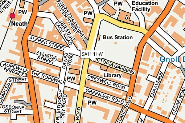 SA11 1HW map - OS OpenMap – Local (Ordnance Survey) SA11 1HW map - OS OpenMap – Local (Ordnance Survey)