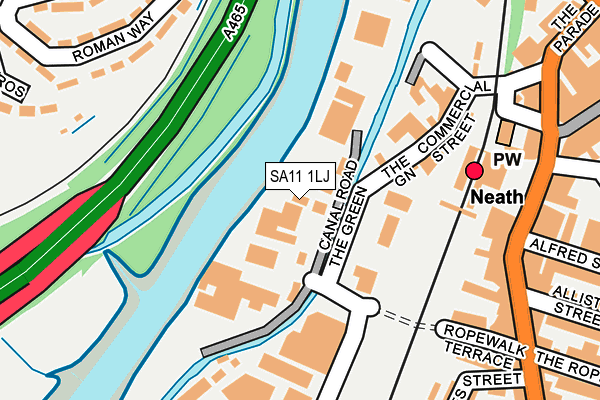 SA11 1LJ map - OS OpenMap – Local (Ordnance Survey) SA11 1LJ map - OS OpenMap – Local (Ordnance Survey)