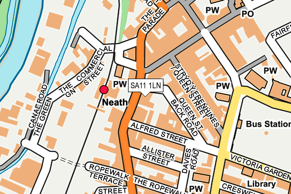SA11 1LN map - OS OpenMap – Local (Ordnance Survey) SA11 1LN map - OS OpenMap – Local (Ordnance Survey)