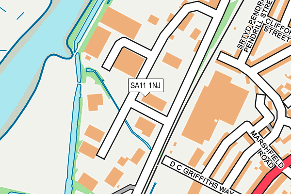 SA11 1NJ map - OS OpenMap – Local (Ordnance Survey) SA11 1NJ map - OS OpenMap – Local (Ordnance Survey)