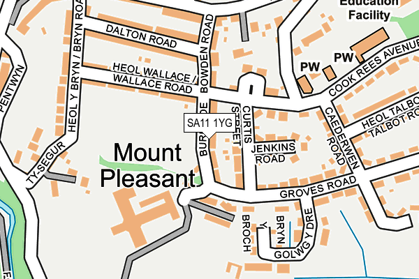 SA11 1YG map - OS OpenMap – Local (Ordnance Survey) SA11 1YG map - OS OpenMap – Local (Ordnance Survey)