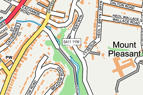 SA11 1YW map - OS OpenMap – Local (Ordnance Survey) SA11 1YW map - OS OpenMap – Local (Ordnance Survey)