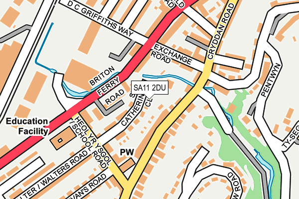 SA11 2DU map - OS OpenMap – Local (Ordnance Survey) SA11 2DU map - OS OpenMap – Local (Ordnance Survey)