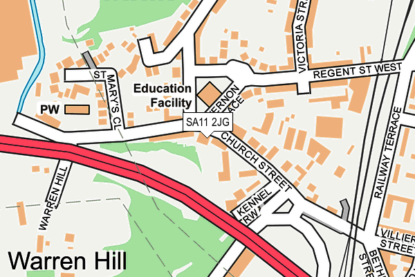 SA11 2JG map - OS OpenMap – Local (Ordnance Survey) SA11 2JG map - OS OpenMap – Local (Ordnance Survey)