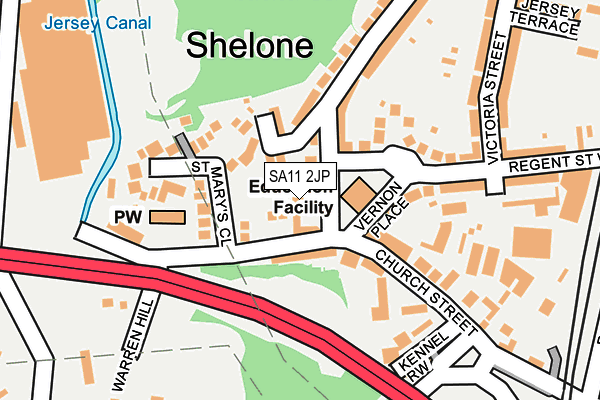 SA11 2JP map - OS OpenMap – Local (Ordnance Survey) SA11 2JP map - OS OpenMap – Local (Ordnance Survey)