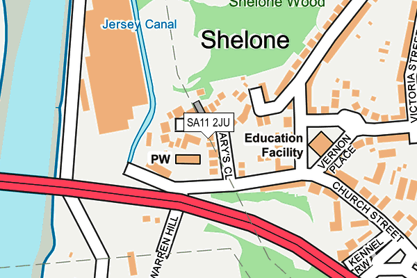 SA11 2JU map - OS OpenMap – Local (Ordnance Survey) SA11 2JU map - OS OpenMap – Local (Ordnance Survey)