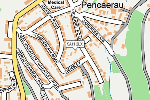 SA11 2LX map - OS OpenMap – Local (Ordnance Survey) SA11 2LX map - OS OpenMap – Local (Ordnance Survey)