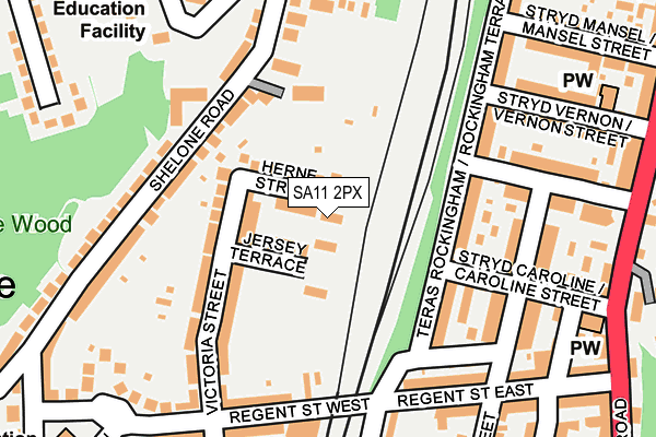 SA11 2PX map - OS OpenMap – Local (Ordnance Survey) SA11 2PX map - OS OpenMap – Local (Ordnance Survey)