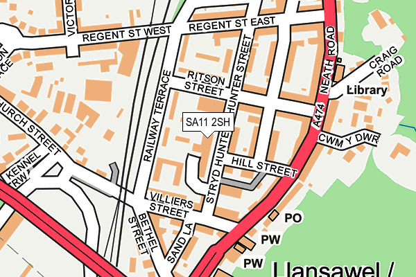 SA11 2SH map - OS OpenMap – Local (Ordnance Survey) SA11 2SH map - OS OpenMap – Local (Ordnance Survey)