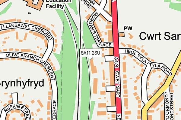SA11 2SU map - OS OpenMap – Local (Ordnance Survey) SA11 2SU map - OS OpenMap – Local (Ordnance Survey)
