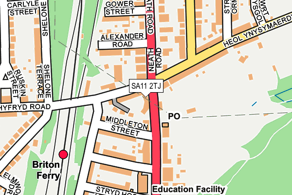 SA11 2TJ map - OS OpenMap – Local (Ordnance Survey) SA11 2TJ map - OS OpenMap – Local (Ordnance Survey)