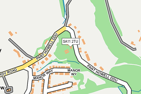 SA11 2TU map - OS OpenMap – Local (Ordnance Survey) SA11 2TU map - OS OpenMap – Local (Ordnance Survey)