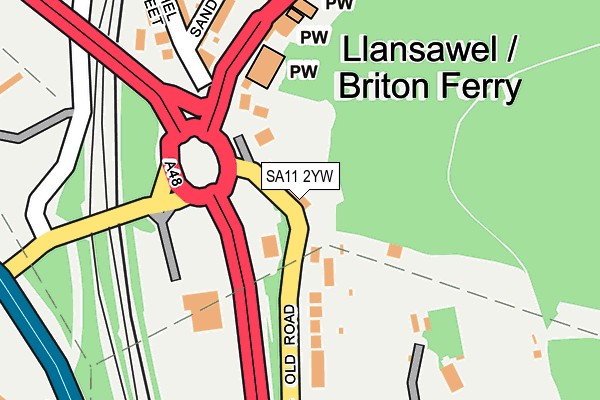 SA11 2YW map - OS OpenMap – Local (Ordnance Survey) SA11 2YW map - OS OpenMap – Local (Ordnance Survey)