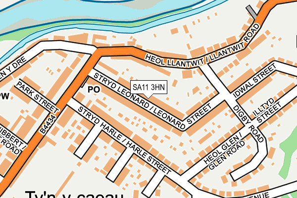 SA11 3HN map - OS OpenMap – Local (Ordnance Survey) SA11 3HN map - OS OpenMap – Local (Ordnance Survey)