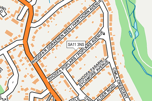SA11 3NS map - OS OpenMap – Local (Ordnance Survey) SA11 3NS map - OS OpenMap – Local (Ordnance Survey)