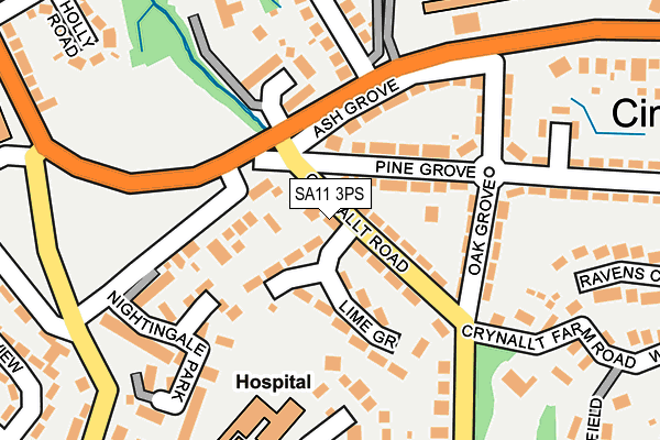 SA11 3PS map - OS OpenMap – Local (Ordnance Survey) SA11 3PS map - OS OpenMap – Local (Ordnance Survey)