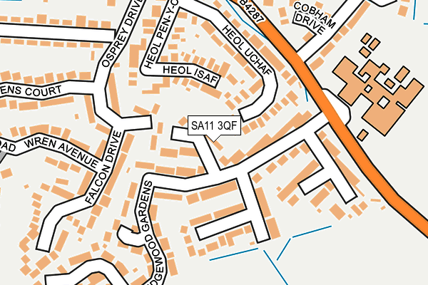 SA11 3QF map - OS OpenMap – Local (Ordnance Survey) SA11 3QF map - OS OpenMap – Local (Ordnance Survey)